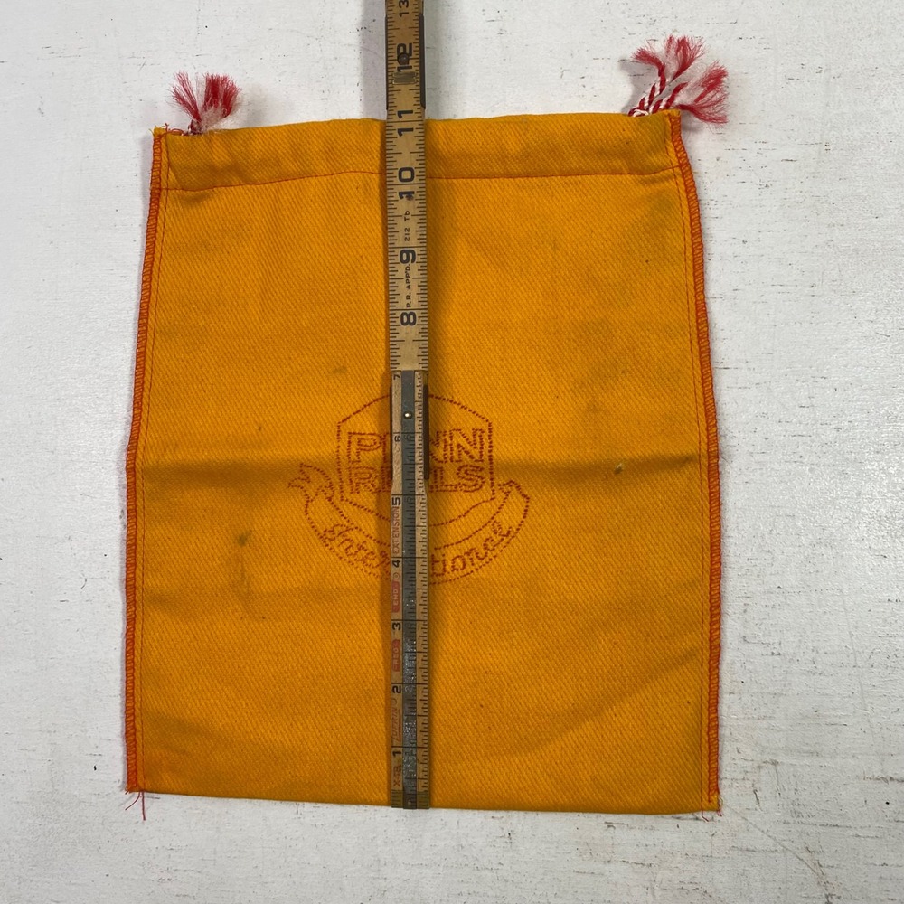 Vintage Penn Reels International Fishing Reel Drawstring Bag Yellow Orange 9x11 - Picture 5 of 7